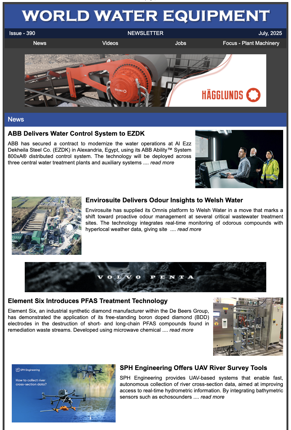 Newsletter Cover - Current World Water Equipment Edition